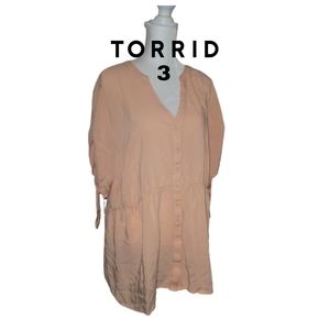 TORRID peach colored blouse size 3